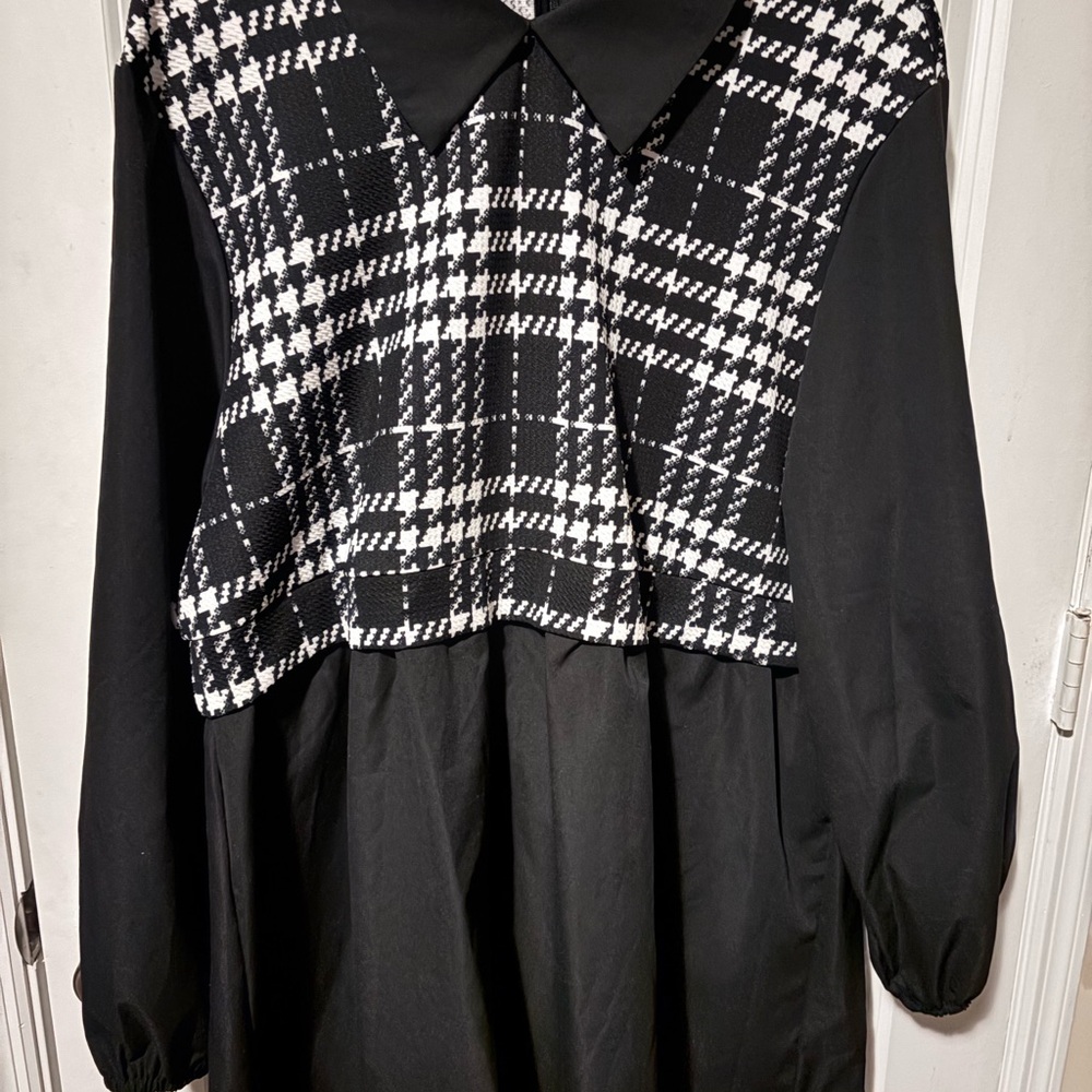 Black and White Plaid Dress